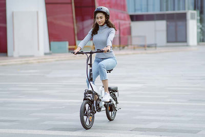 12-year-old child ride an electric scooter