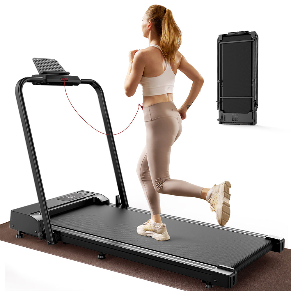 JT51 Folding Walking Pad Treadmill with Handrails | isinwheel
