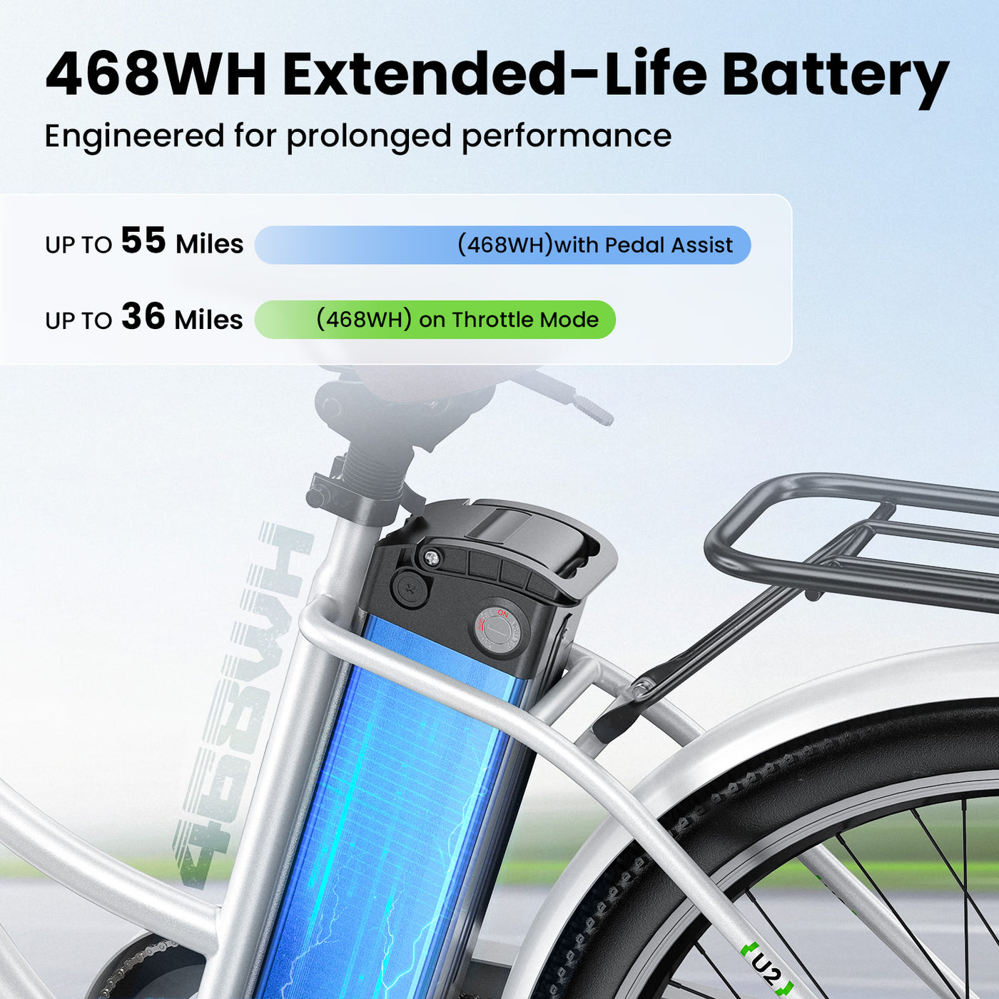 iSinwheel U2 City Commuter Electric Bike 65Miles Range