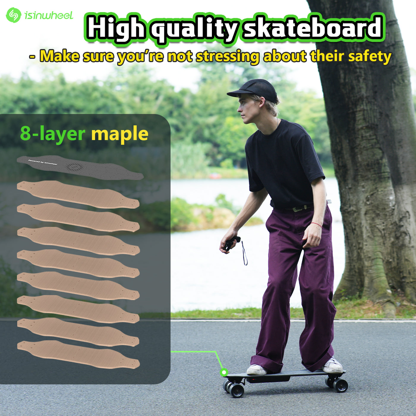isinwheel® V6 Electric Skateboard with Remote Control