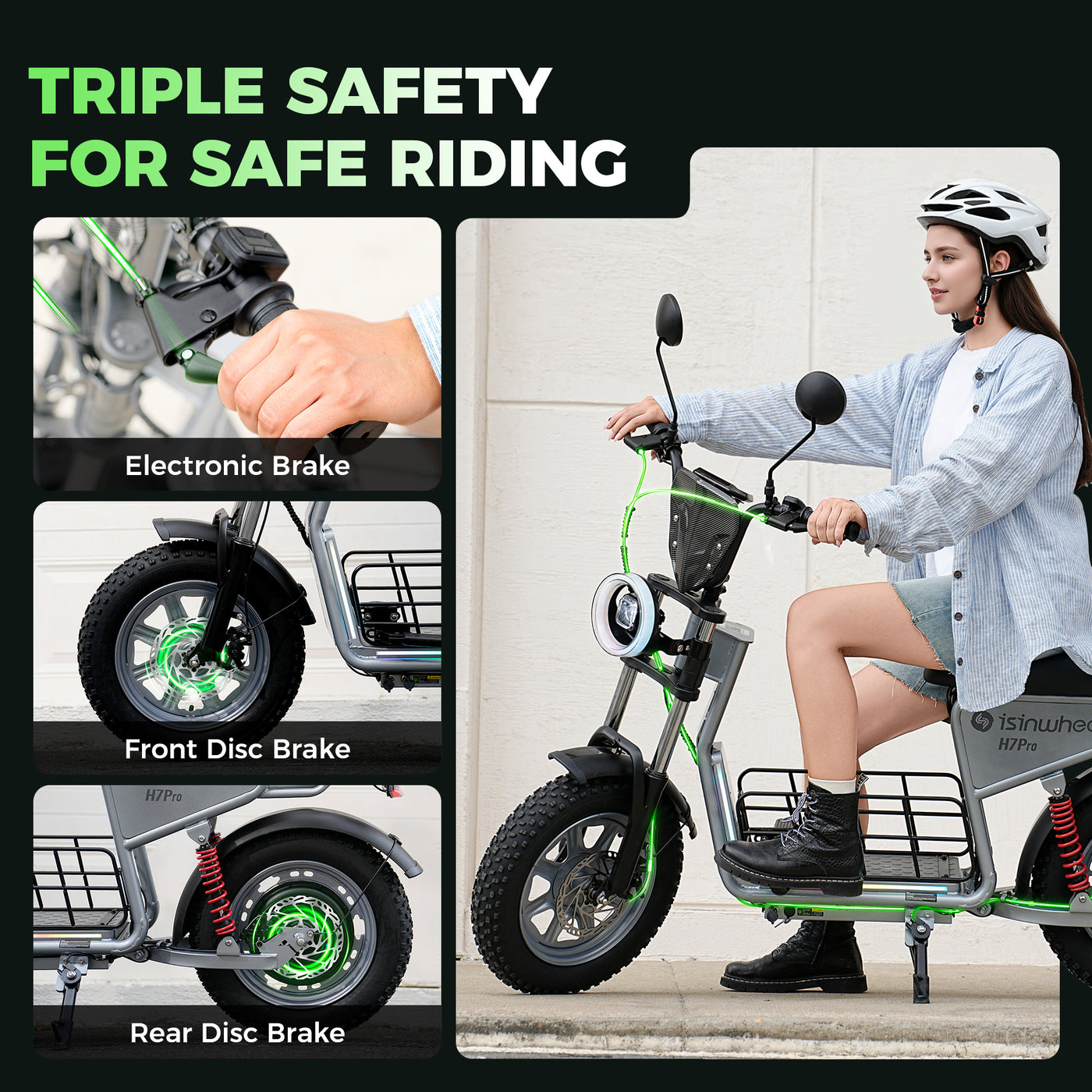 isinwheel H7Pro High-End Commuting Electric Scooter with Seat