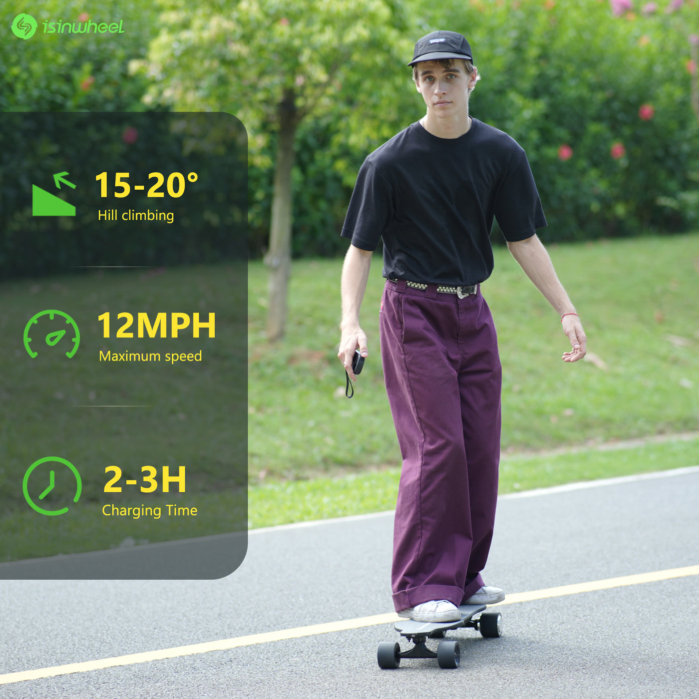 isinwheel® V6 Electric Skateboard with Remote Control