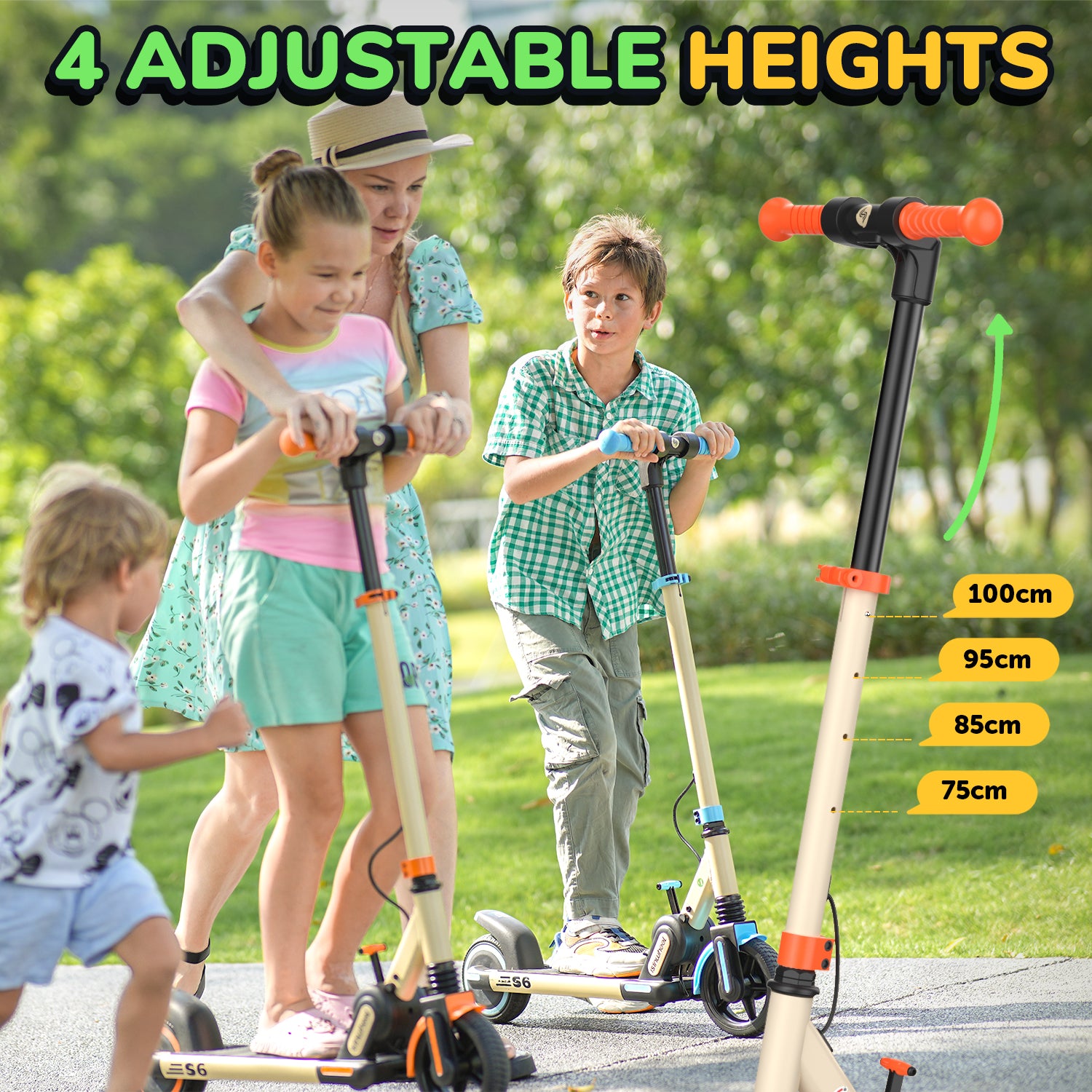 isinwheel® S6 Kids Electric Scooter Height Adjustable