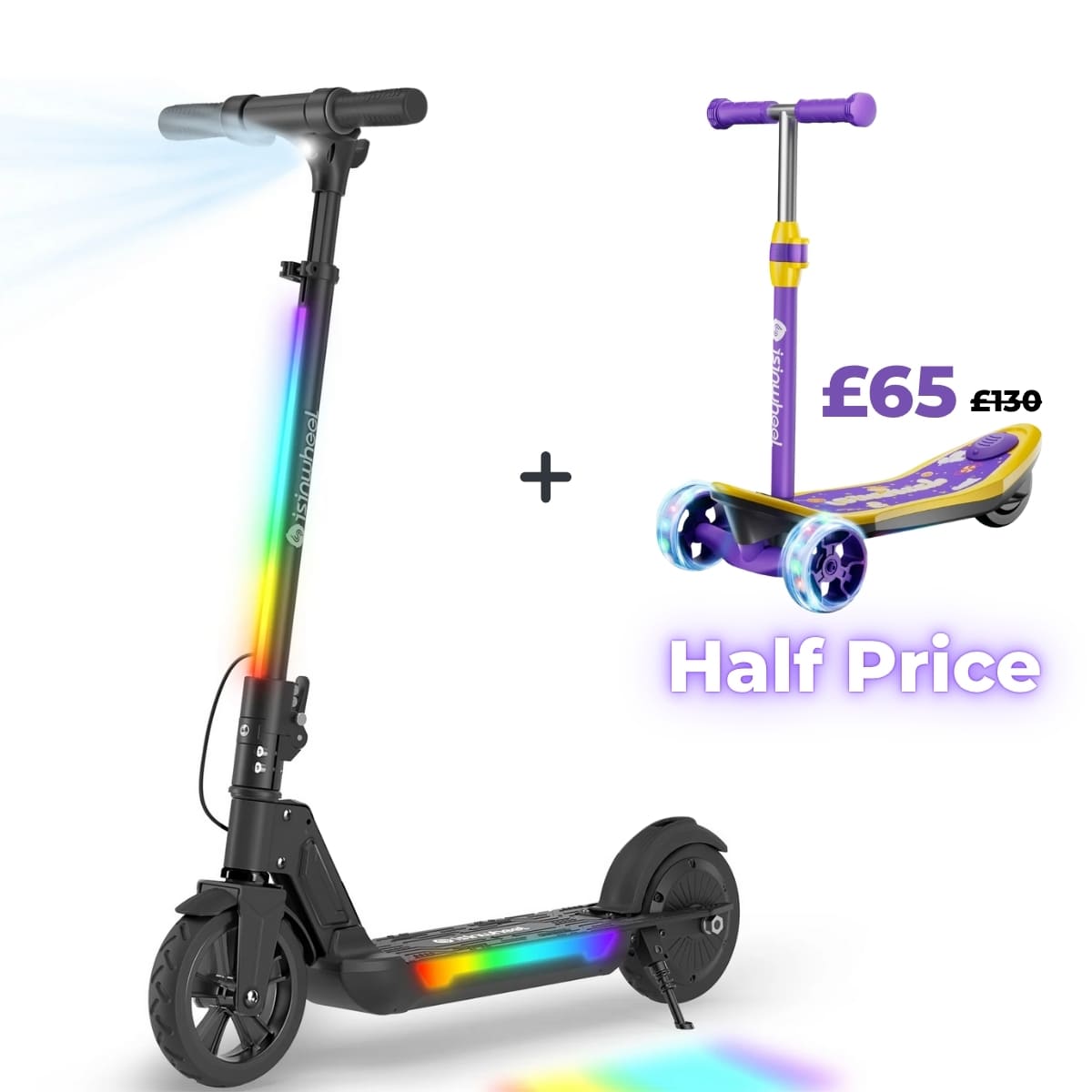 isinwheel® S7 Glow Adjustable Kids E-Scooter
