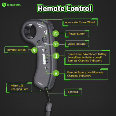 isinwheel® V6 Electric Skateboard with Remote Control