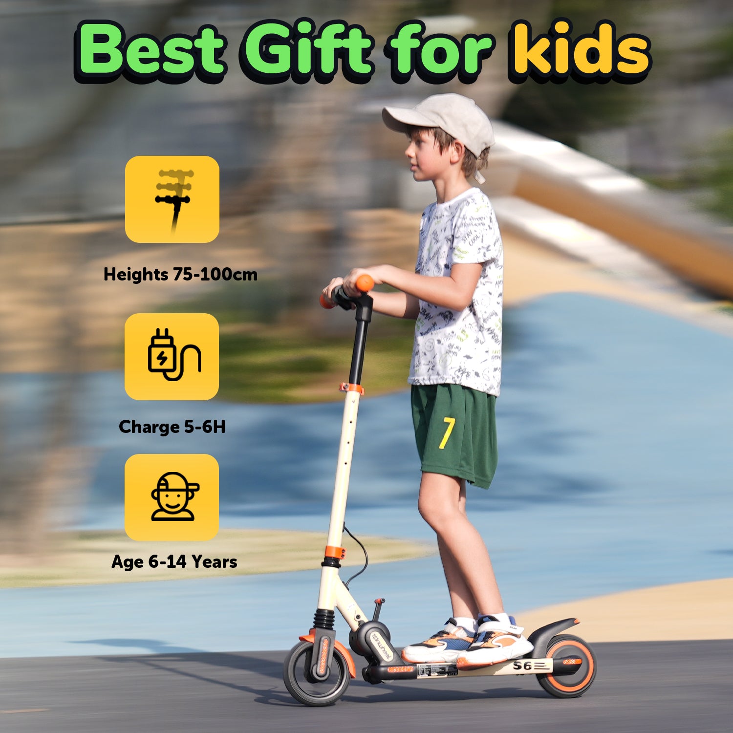 isinwheel® S6 Kids Electric Scooter Height Adjustable