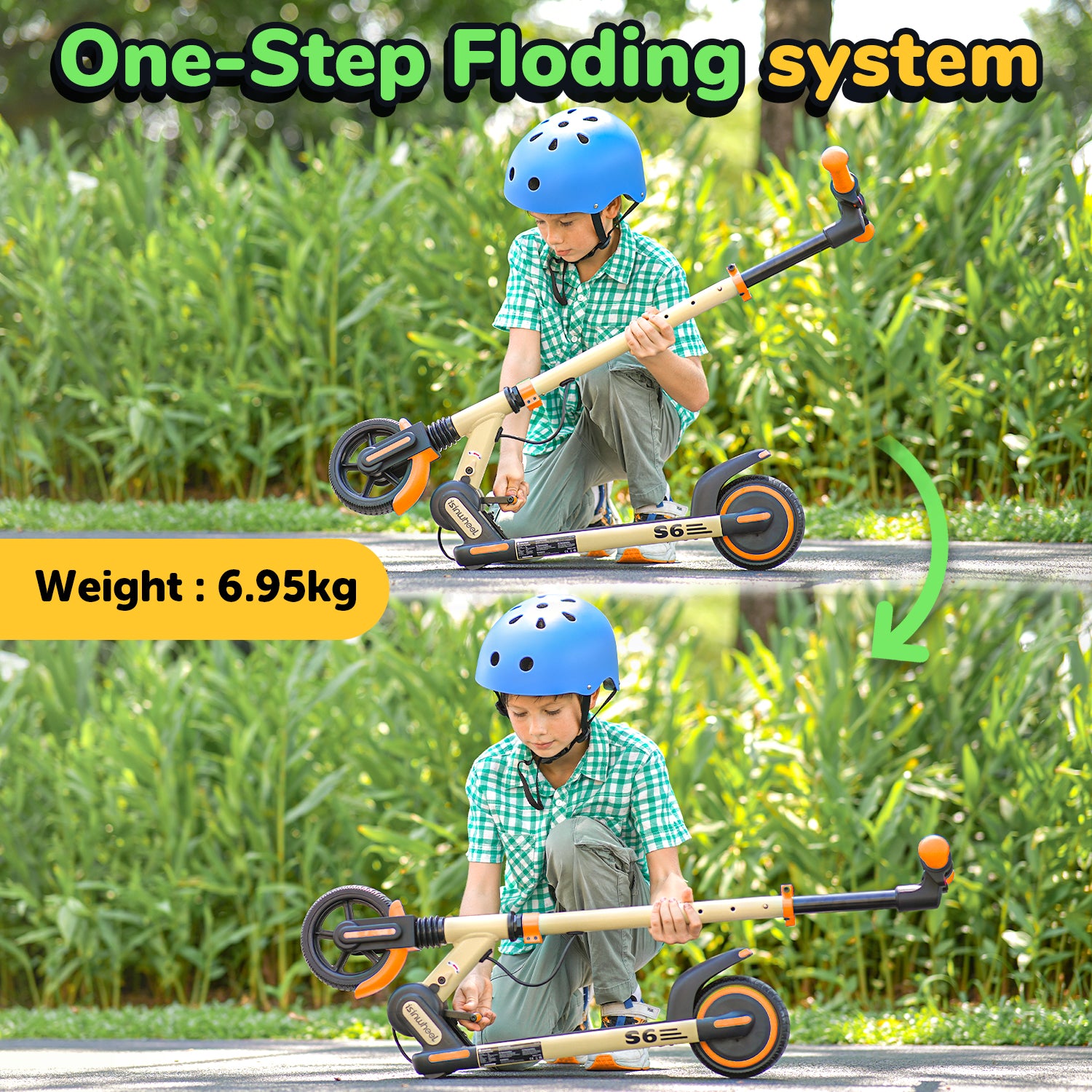isinwheel® S6 Kids Electric Scooter Height Adjustable