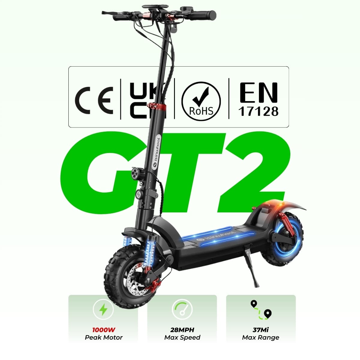 isinwheel® GT2 Off Road Electric Scooter 1200W