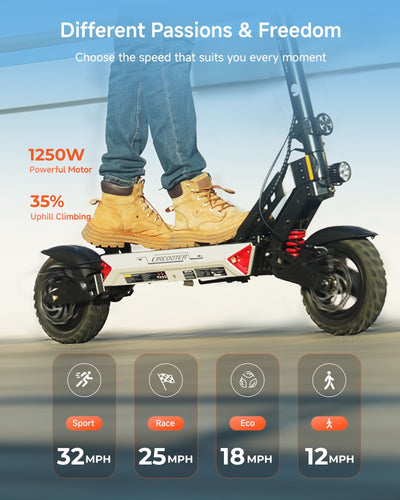 Landturbo Pro Off-Road Electric Scooter 1250W 32MPH