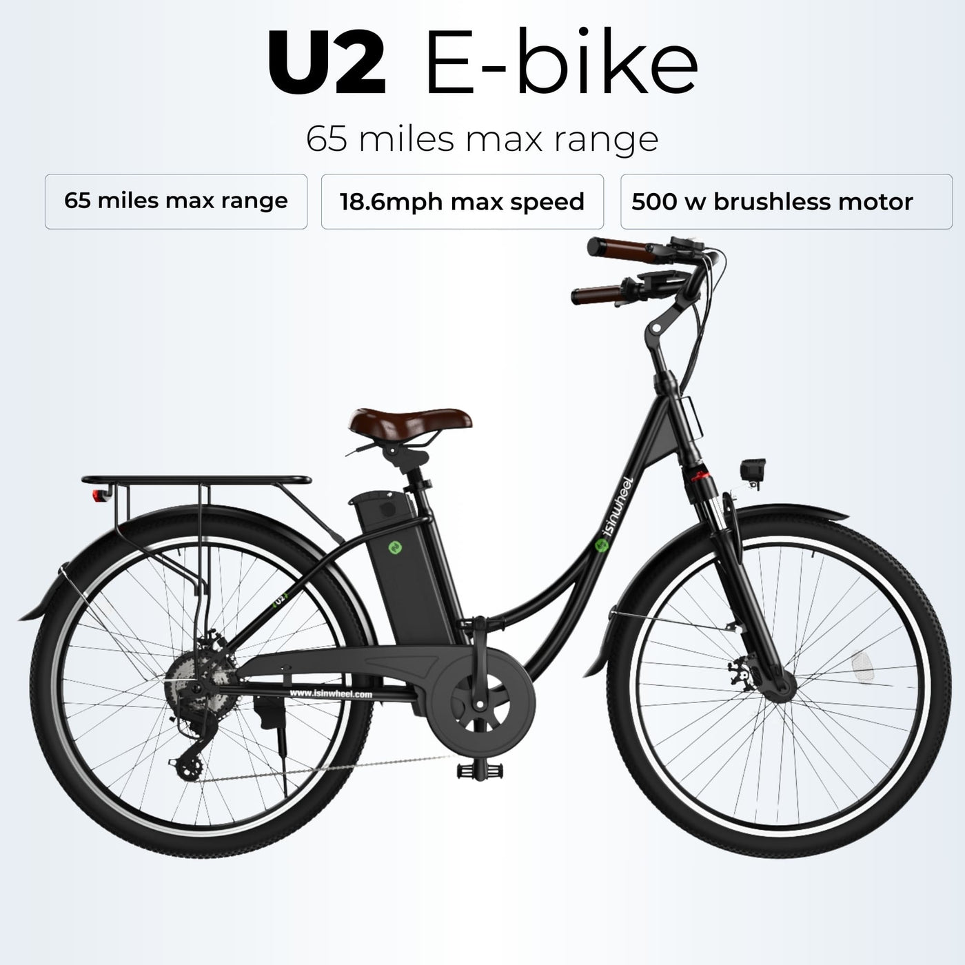 iSinwheel U4 Foldable Step-thru Electric Bike 500w 55Miles Range