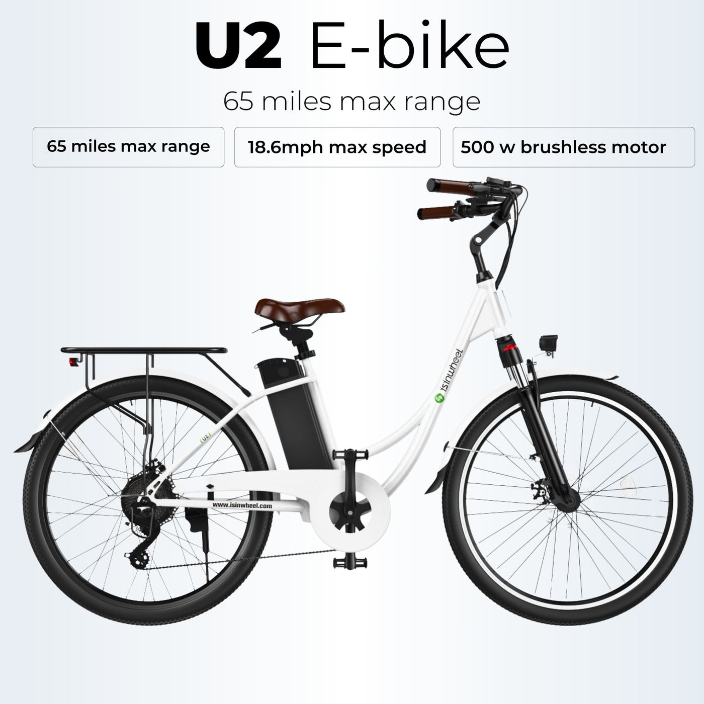iSinwheel U4 Foldable Step-thru Electric Bike 500w 55Miles Range