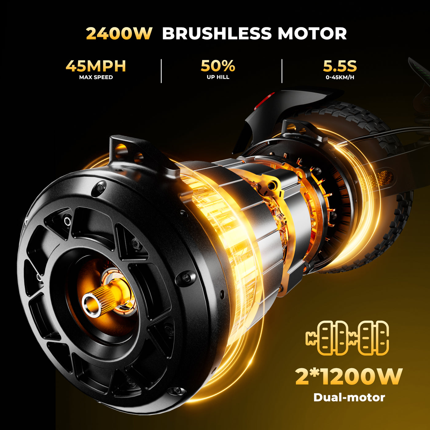 isinwheel® GT4 2400W Dual Motor Electric Scooter