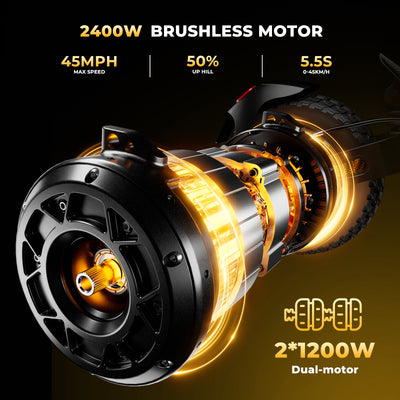 isinwheel® GT4 2400W Dual Motor Electric Scooter