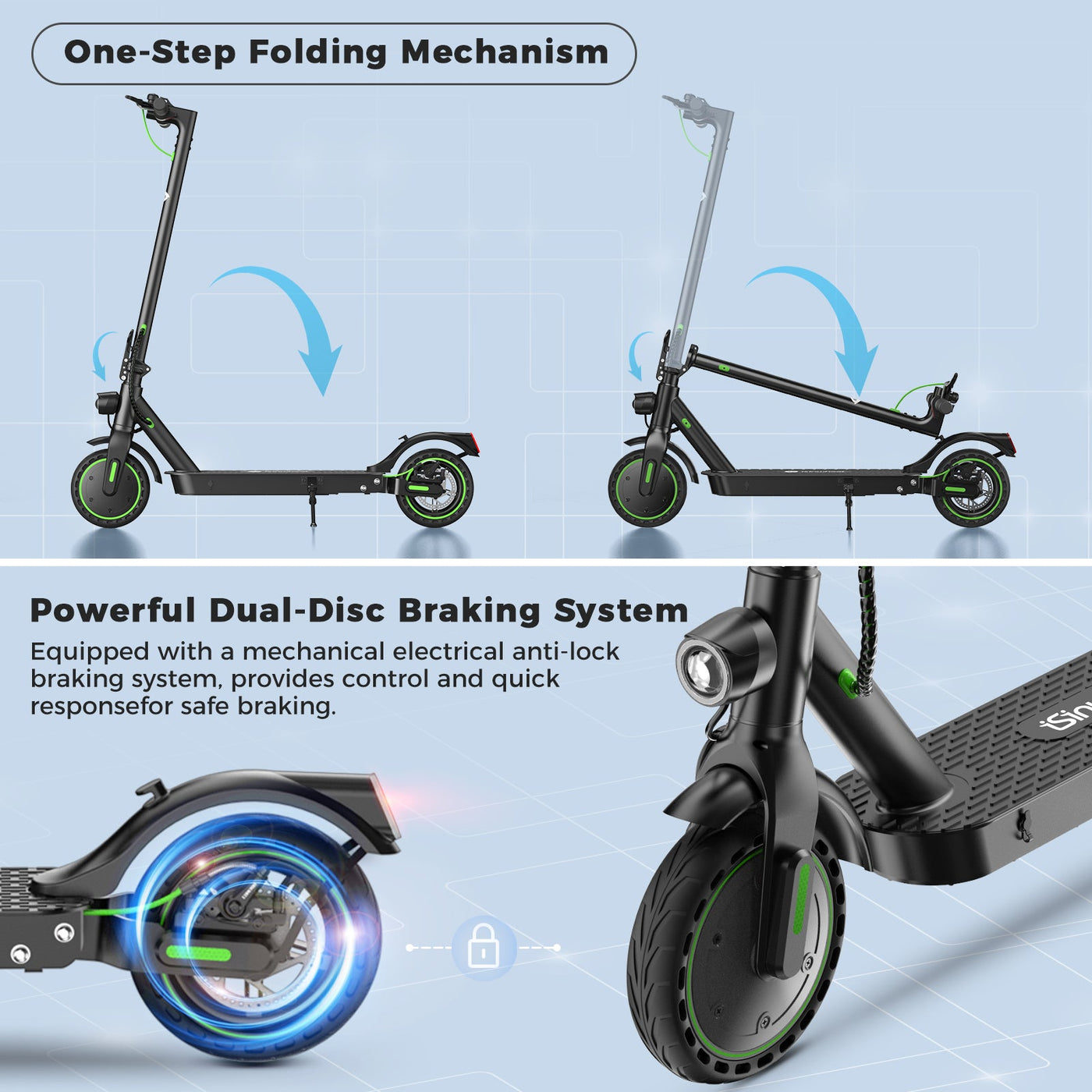 isinwheel electric scooter with bluetooth
