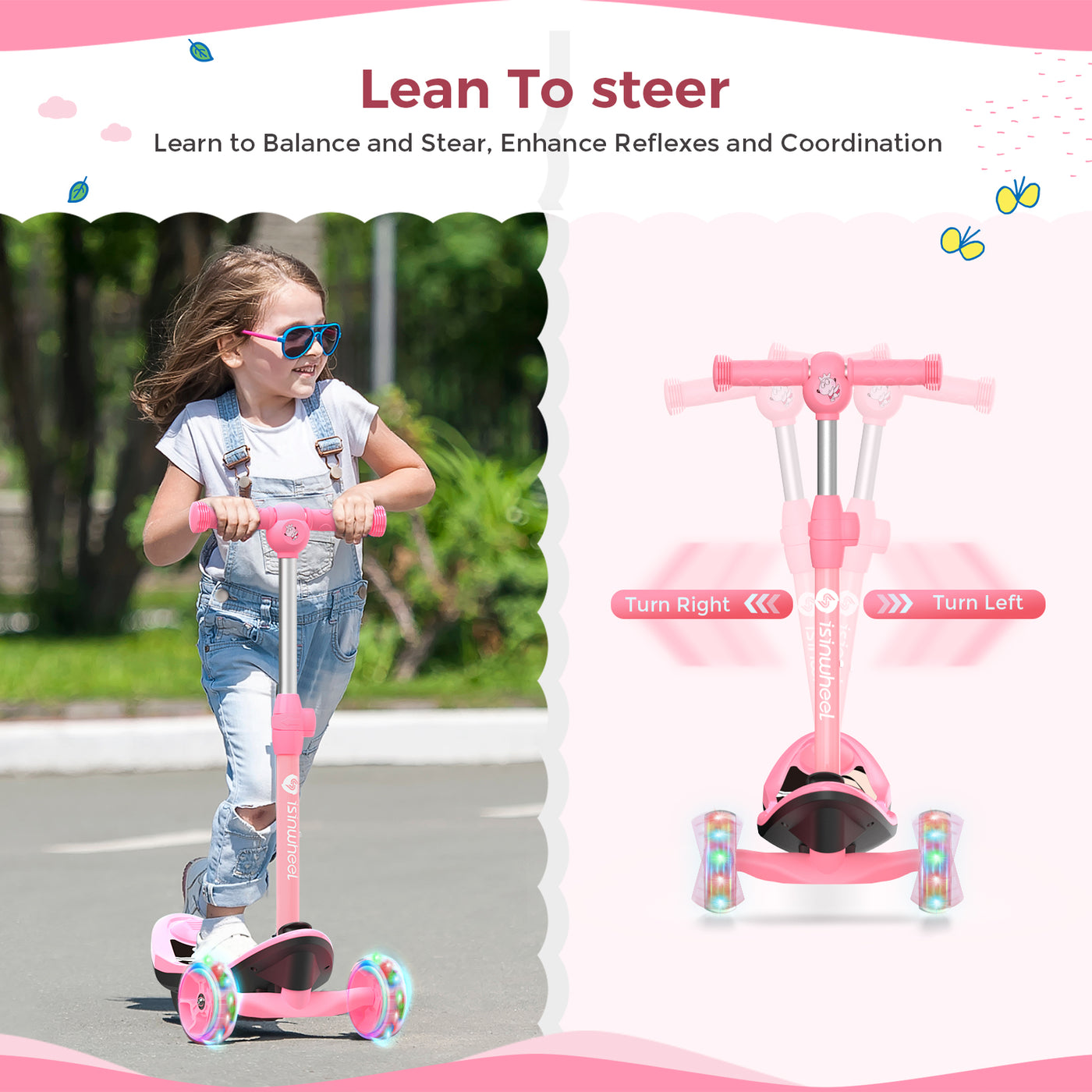 iSinwheel 3 Wheel Kids Electric Scooter