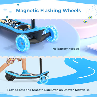 isinwheel 3 wheel kids electric scooter blue