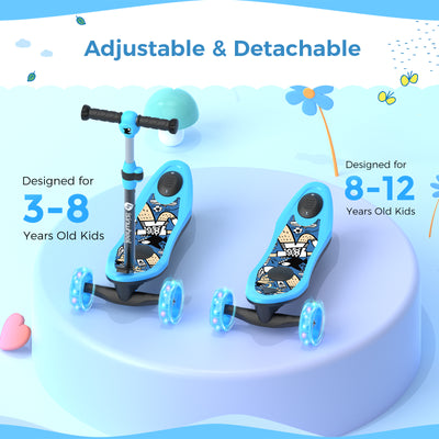 isinwheel 3 wheel kids electric scooter blue