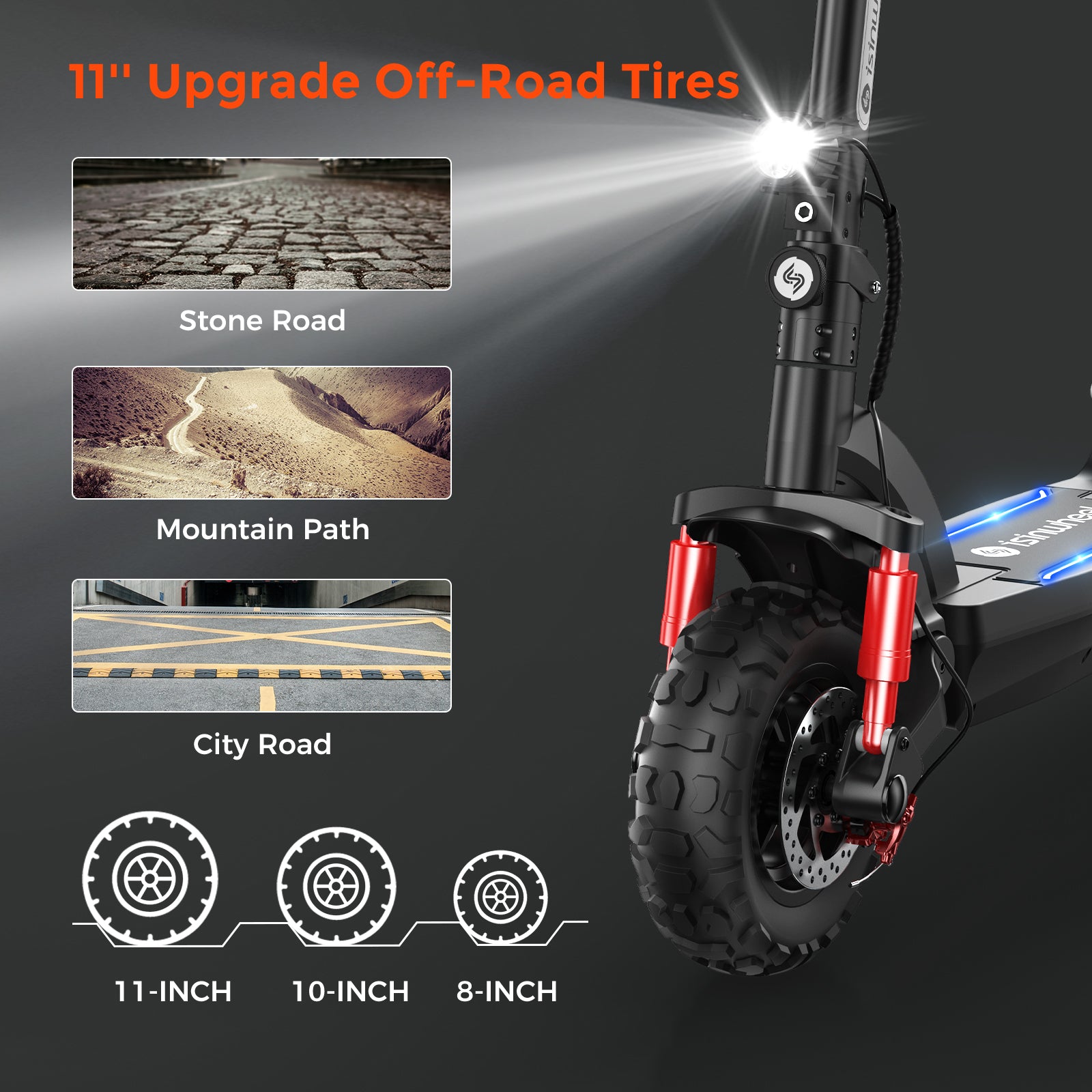 isinwheel® GT2 Off Road Electric Scooter 800W
